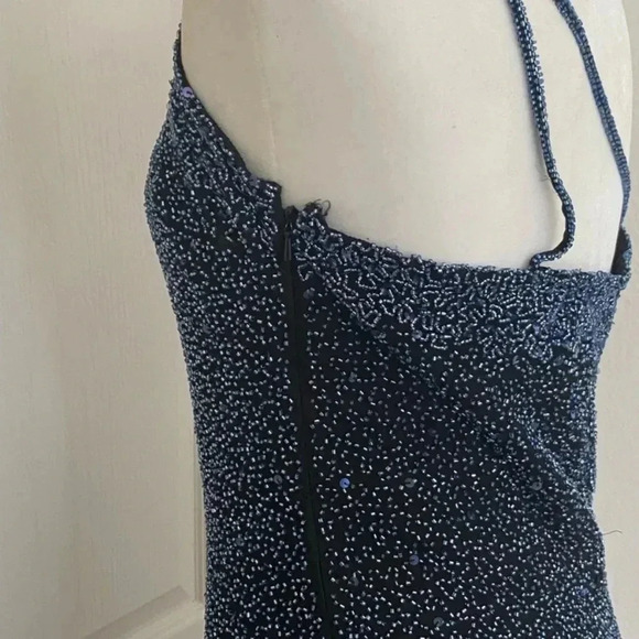 Scala Vintage Beaded Assymetrical Y2K Evening Dress - Picture 6 of 10